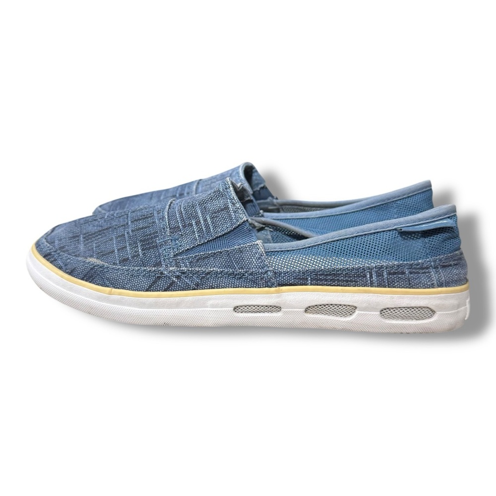 Columbia Blue Vulc N Vent Shoes Slip-On Canvas Outdoor Water Boat Shoes Size 8